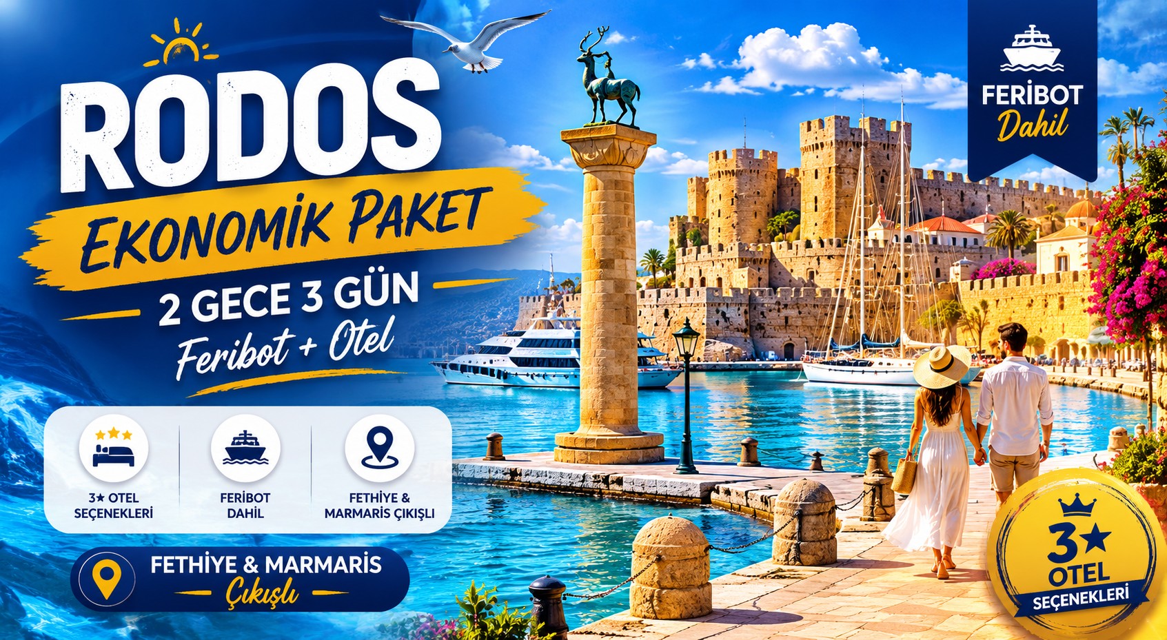 Rodos Ekonomik Paket 2 Gece 3 Gün