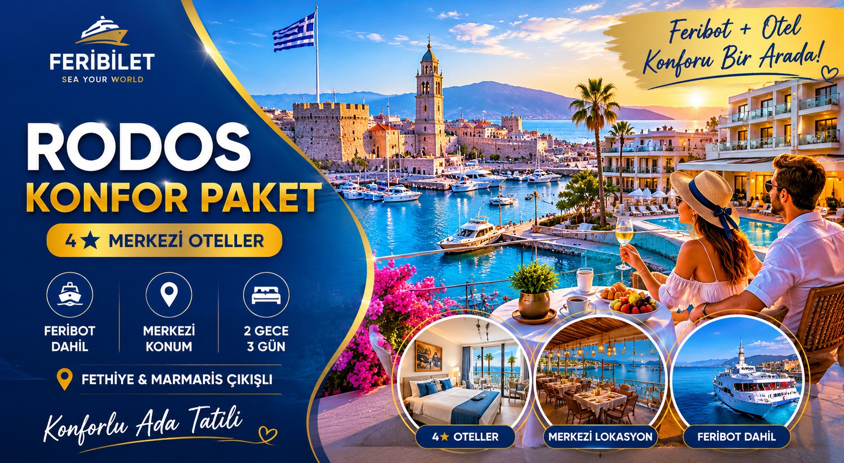 Rodos Konfor Paket 2 Gece 3 Gün