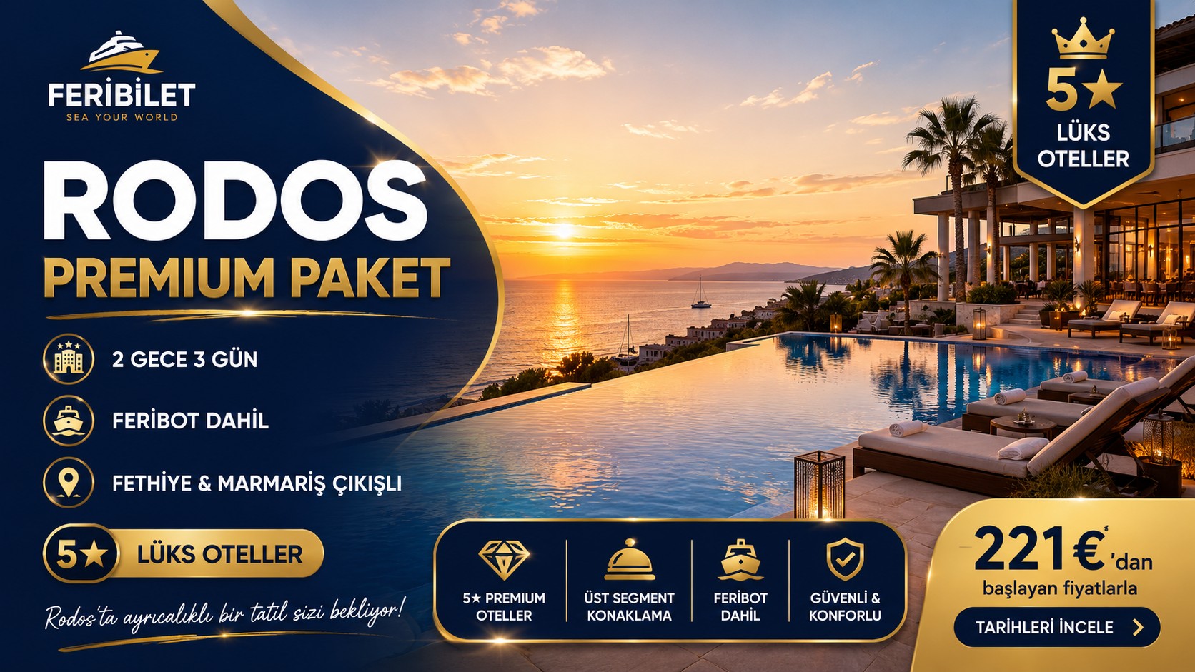 Rodos Premium Paket 2 Gece 3 Gün